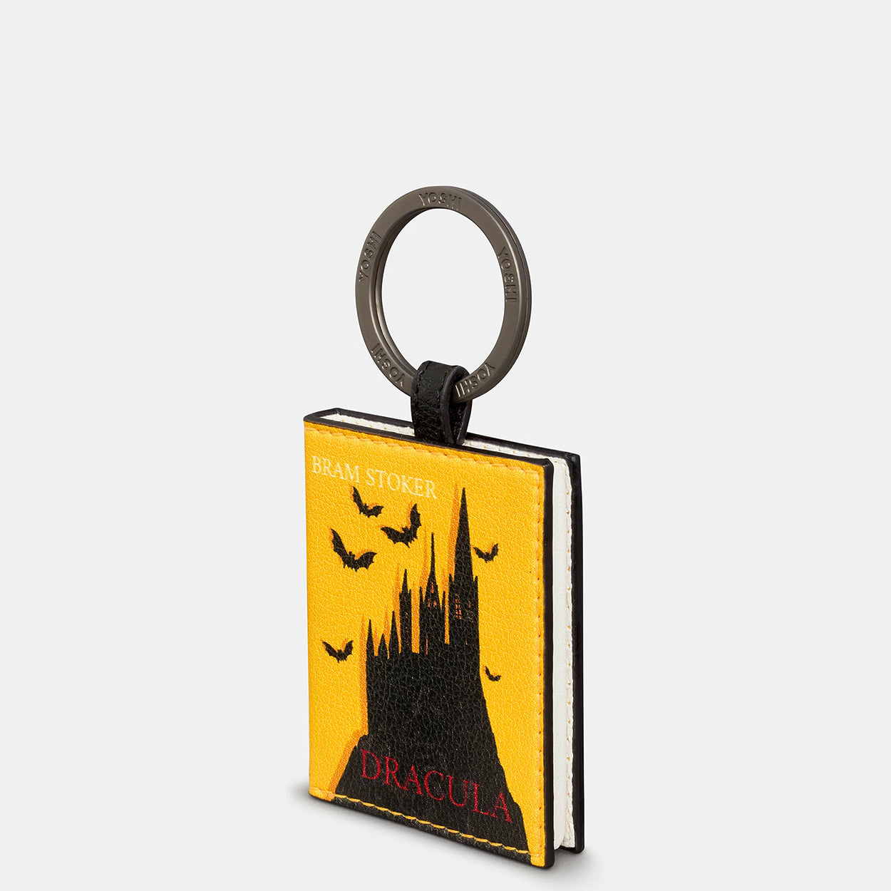 Dracula Leather Keyring side detail