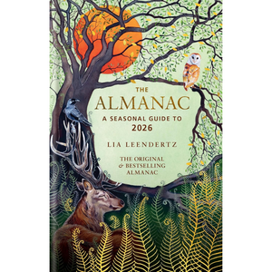 Book cover of 'The Almanac' with nature-themed illustration and text