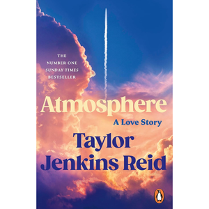 Book cover of 'Atmosphere: A Love Story' by Taylor Jenkins Reid with a colorful sky design.