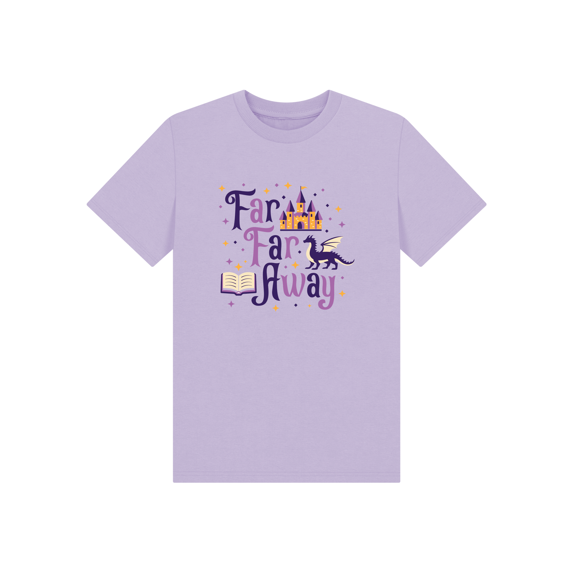 Soft Lilac Printed Kids T-Shirt Front