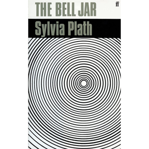 Book cover of 'The Bell Jar' by Sylvia Plath with concentric circle design.