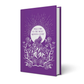 Purple book with wolf and floral design on a white background