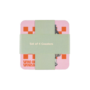 Alice's Adventures character coasters with bellyband