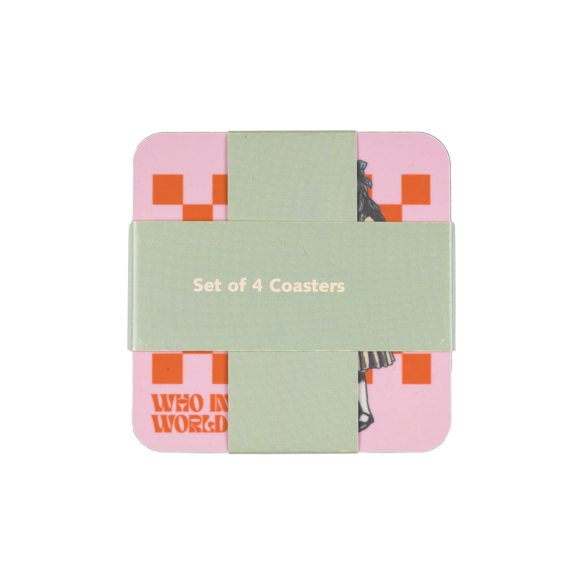 Alice's Adventures character coasters with bellyband