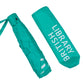 Travel Umbrella and cover in bright teal with British Logo in white