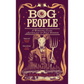 Book cover of 'Bog People' with a person holding a fork and wearing a skull mask on a purple background.