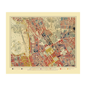 Descriptive Map of London Poverty Camden Town - Pentonville - Regents Park circa 1889