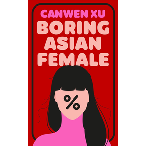 Surreal poster with stylized face and text on a red background