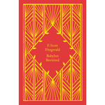 Book cover of 'Babylon Revisited' by F. Scott Fitzgerald with red background and yellow geometric design