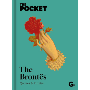 Book cover of 'The Pocket Brontès' with a hand holding flowers on a teal background