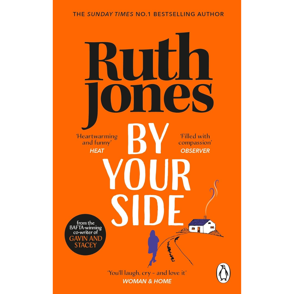 Book cover of 'By Your Side' by Ruth Jones with orange background and text.