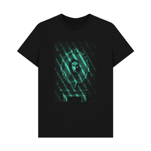 Black Printed T-shirt Face in the Glass