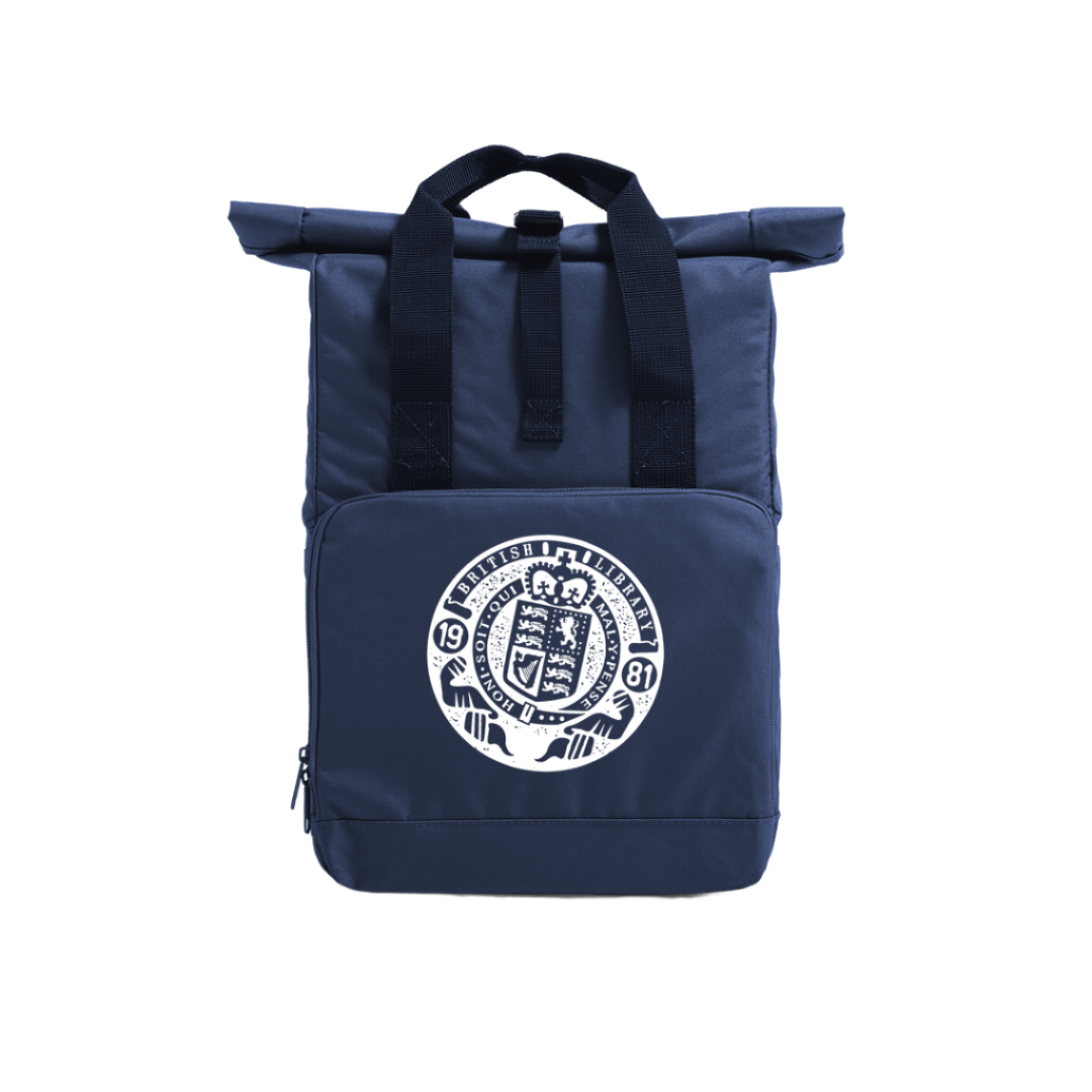 Navy British Library Stamp Backpack