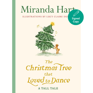 Book cover of 'The Christmas Tree that Loved to Dance' by Miranda Hart with illustrations by Lucy Claire Duxbury.