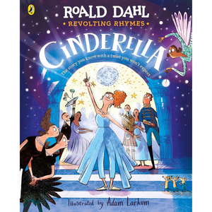 Book cover of 'Cinderella' by Roald Dahl with colorful illustration and text.