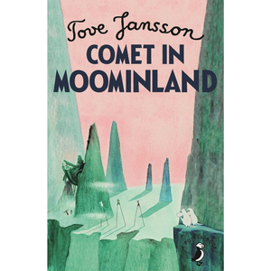 Book cover of 'Comet in Moominland' by Tove Jansson with a fantasy landscape illustration.