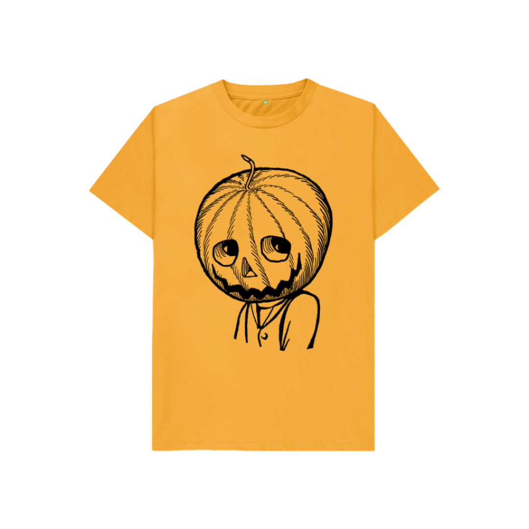 Mustard Jack Pumpkinhead in black Kids T-Shirt