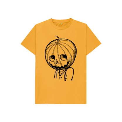 Mustard Jack Pumpkinhead in black Kids T-shirt