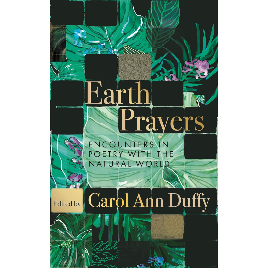Book cover of 'Earth Prayers' with green leafy design and text.