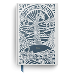 Decorative notebook with intricate design and 'Emma' branding on a white background