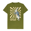 I shall be too late. White Rabbit T-shirt - Moss Green