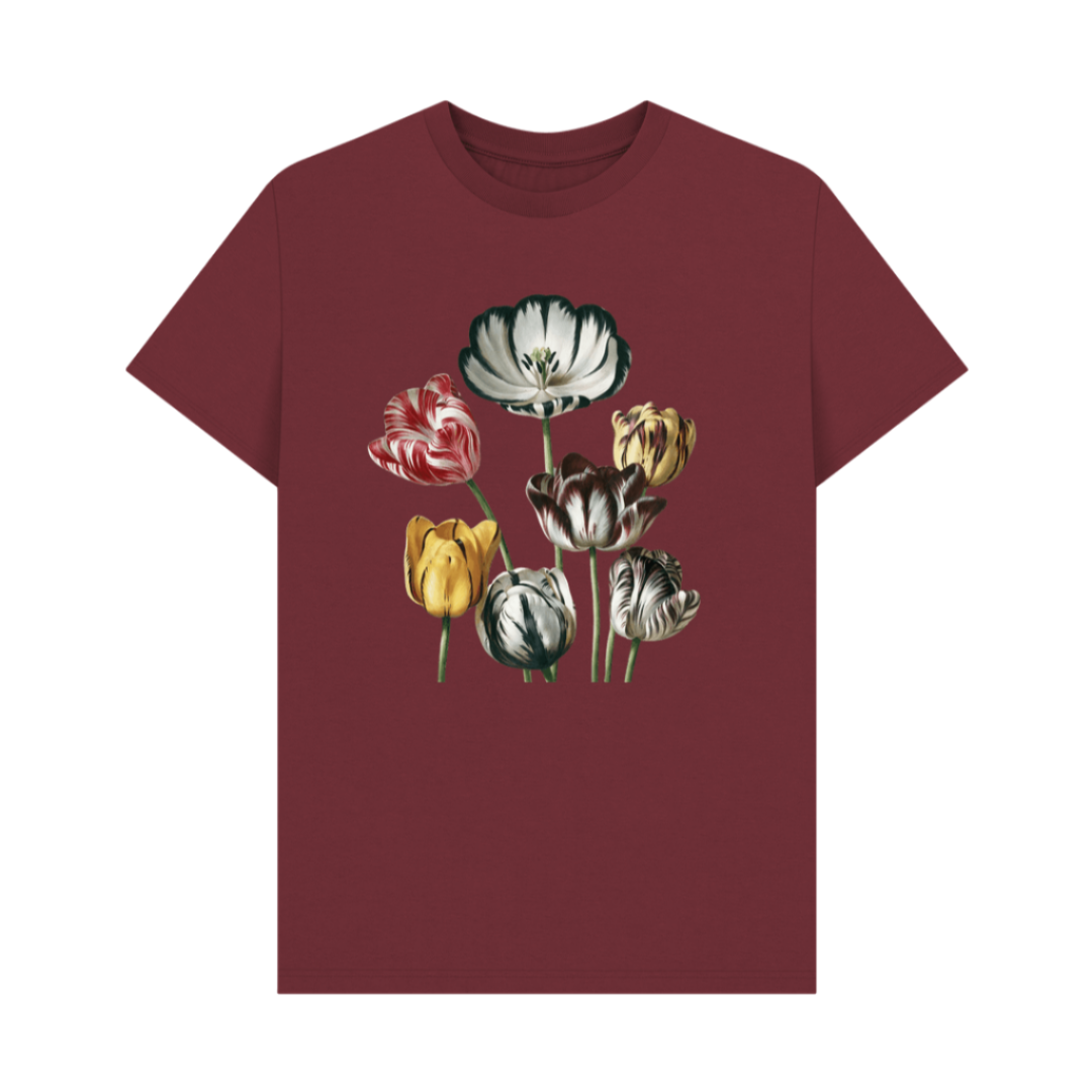 Tulips Red Wine Printed T-shirt