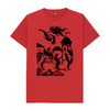 Little Mermaid in black T-shirt - Red