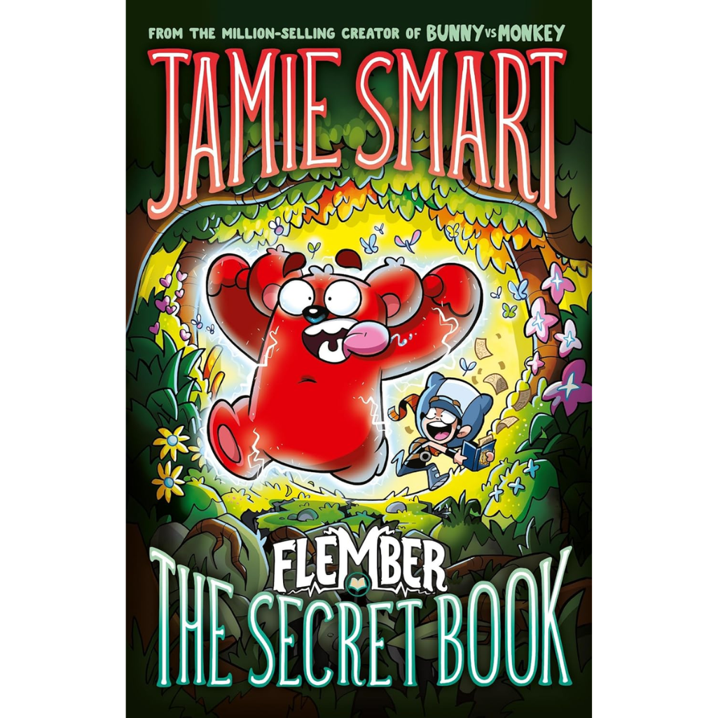 Book cover of 'The Secret Book' by Jamie Smart with a cartoon character and colorful design.