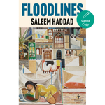 Book cover of 'Floodlines' by Saleem Haddad with a colorful illustration and Europa Edizioni logo.