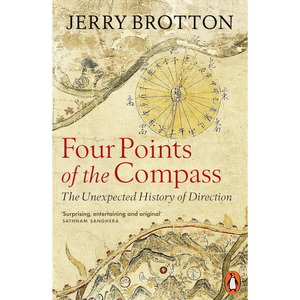 Book cover of 'Four Points of the Compass' by Jerry Brotton with a compass design and text.