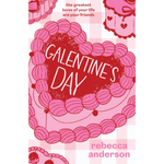 Book cover of 'Galentine's Day' by Rebecca Anderson with pink decorative elements and text.