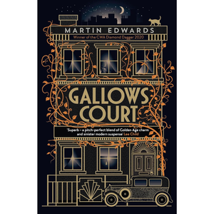 Book cover of 'Gallows Court' by Martin Edwards with decorative elements and text.