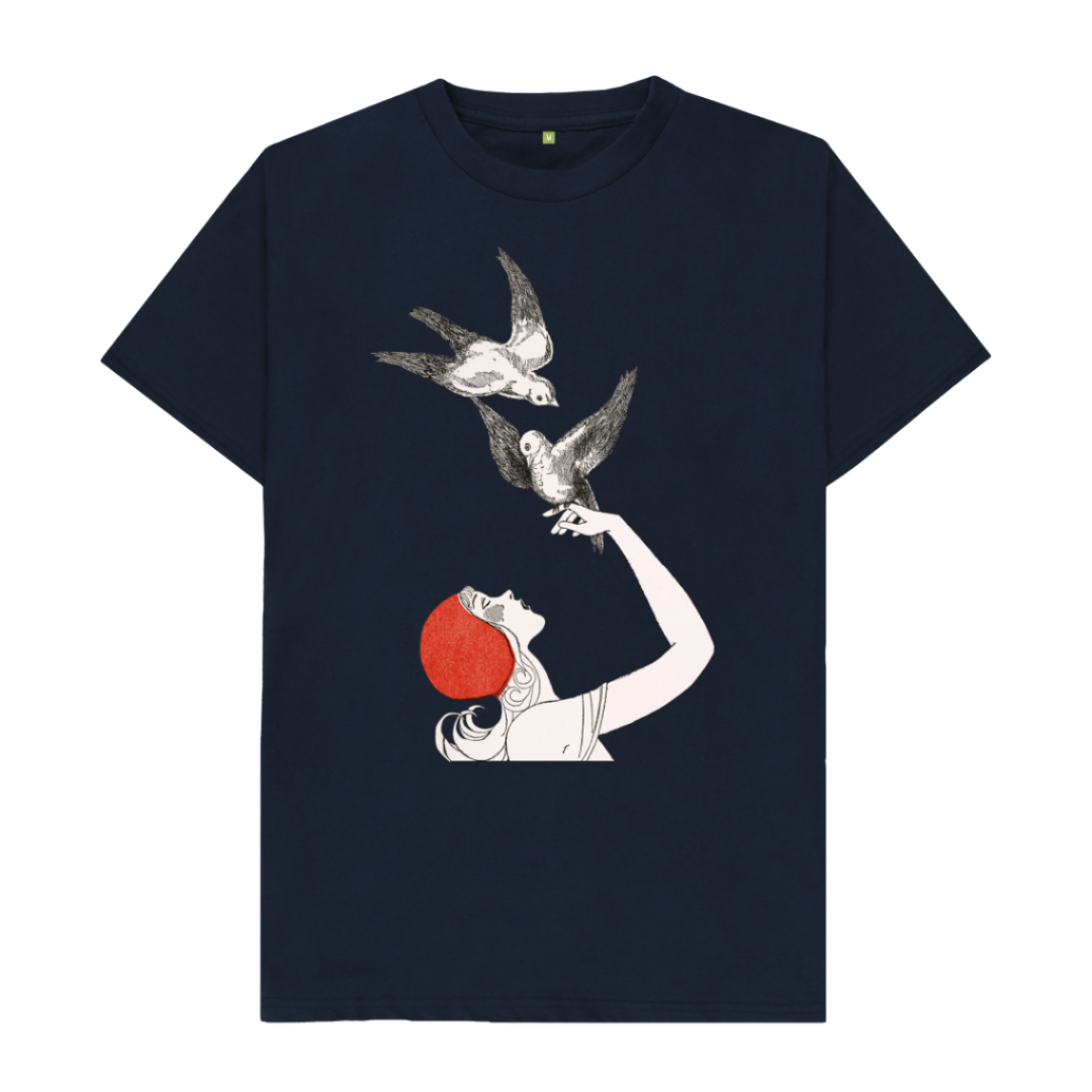 Navy Blue The Snow Queen pigeons T-shirt