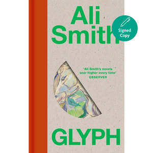 Book cover of 'Glyph' by Ali Smith with a decorative element and Observer review quote.