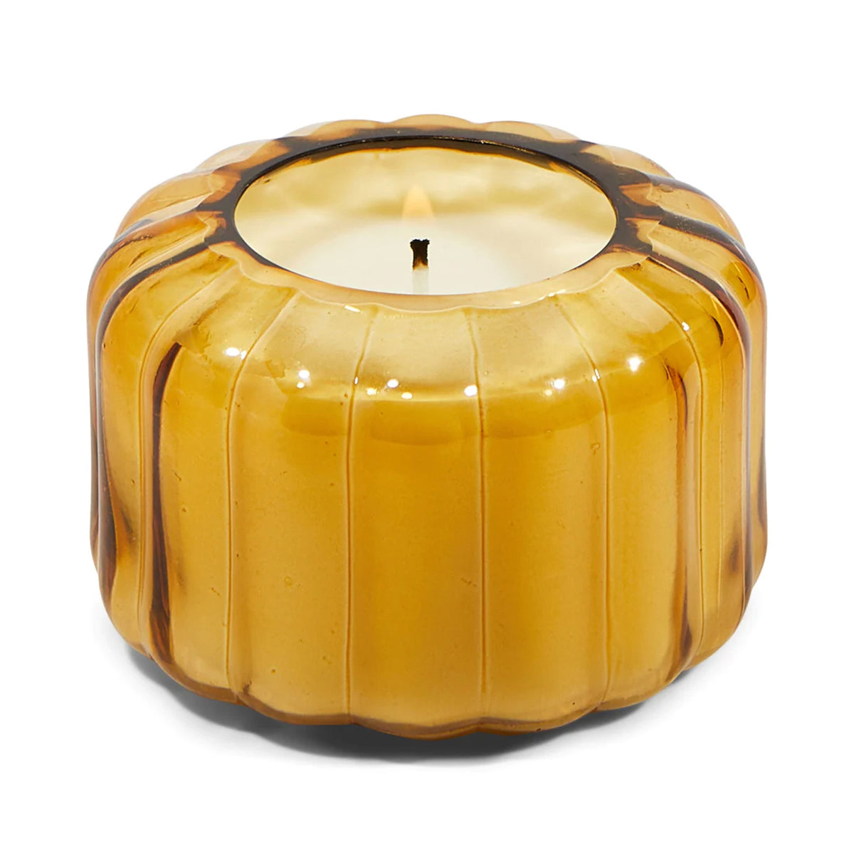 Golden Ember Ripple Glass Candle
