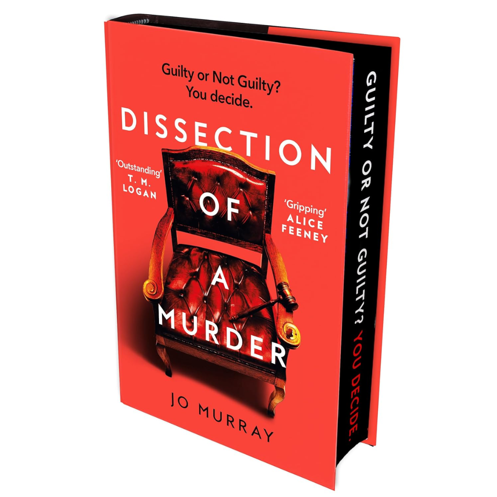 Book titled 'Dissection of a Murder' by Jo Murray with a red cover and black text on a white background.