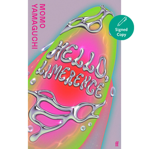 Book cover of 'Hello, Limerence' with colorful design and scissors.