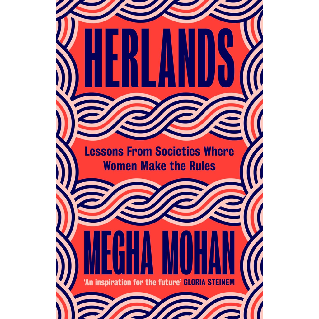Book cover of 'Herlands' by Megha Mohan with wavy pattern