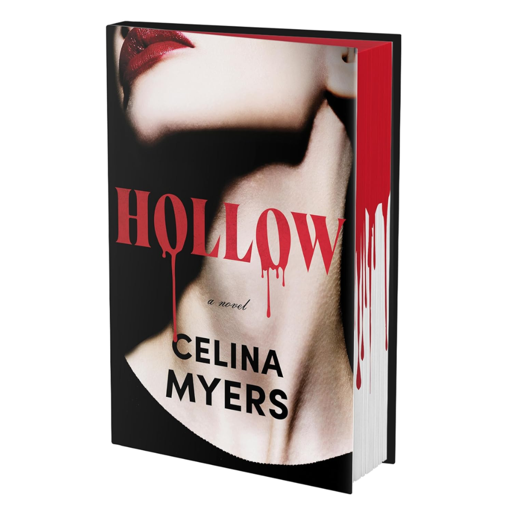 Book cover of 'Hollow' by Celina Myers with a stylized image and red text.