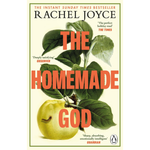 Book cover of 'The Homemade God' by Rachel Joyce with an apple and leaves on a green background.