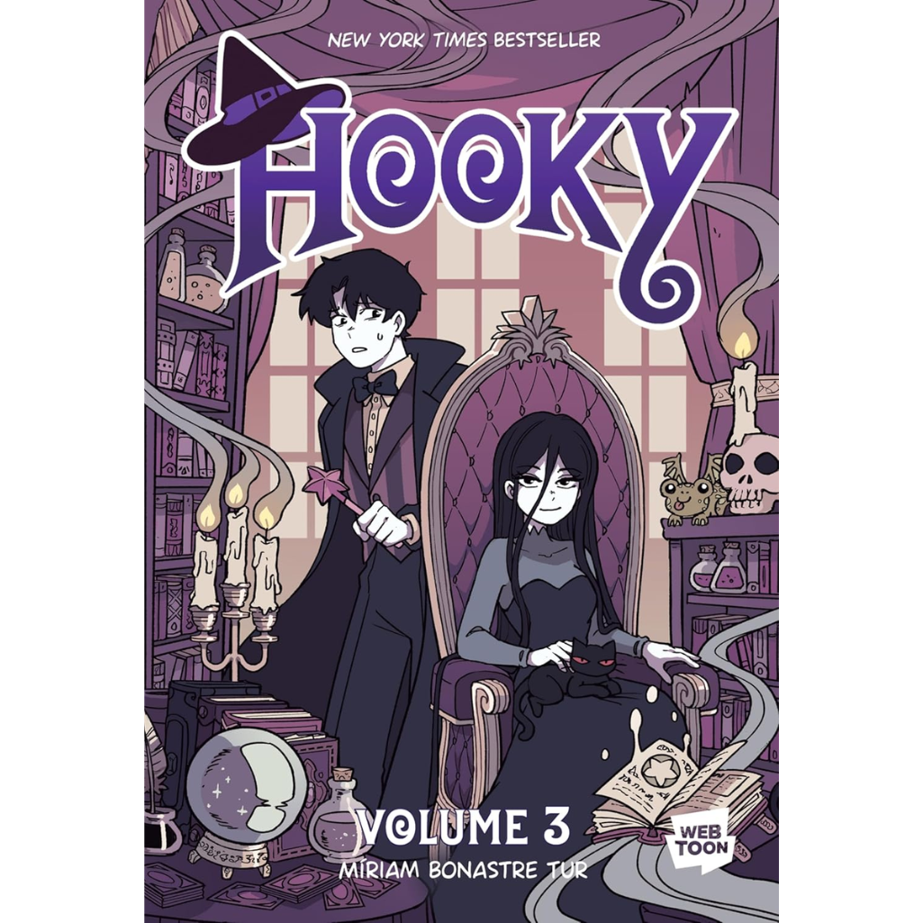 Book cover of 'Hooky Volume 3' with two characters in a mystical setting.