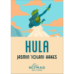 Book cover of 'Hula' by Jasmin 'Iolani Hakes with a stylized illustration of a hula dancer on a mountain.