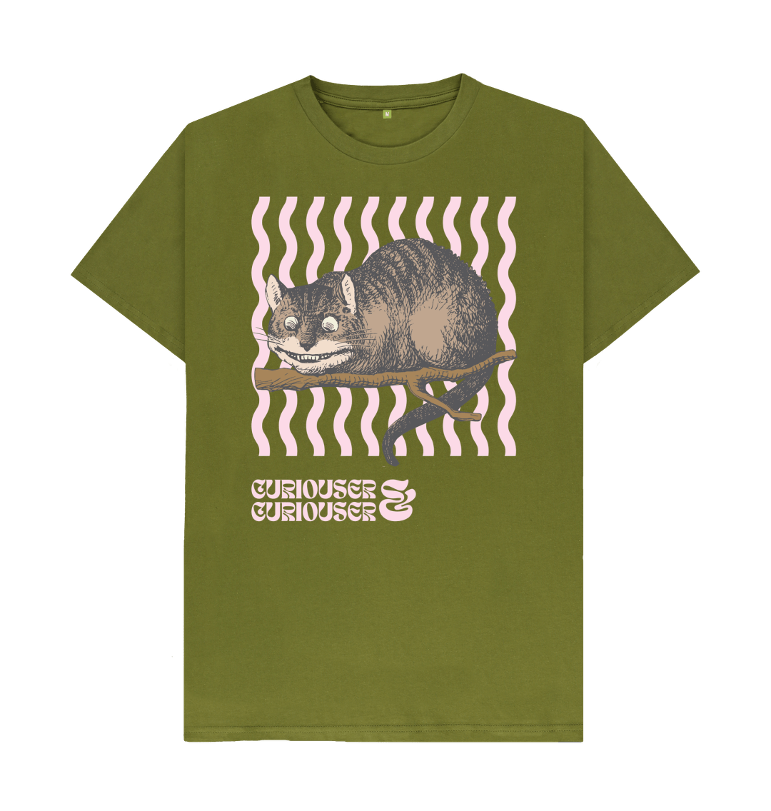 Moss Green Curiouser & Curiouser Cheshire Cat T-shirt