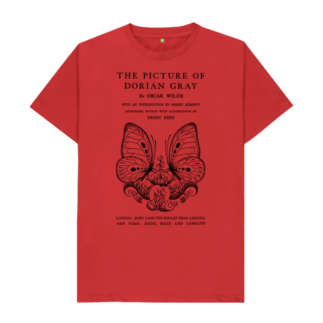 Red The Picture of Dorian Gray in black T-shirt