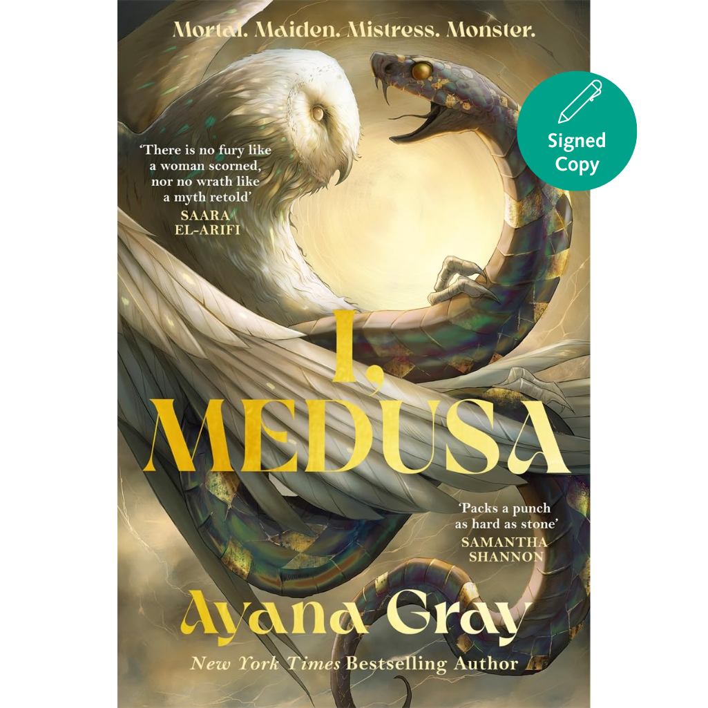 Book cover of 'Medusa' by Ayana Gray featuring a snake and winged creature.