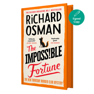 Book cover of 'The Impossible Fortune' by Richard Osman with a signed copy label.