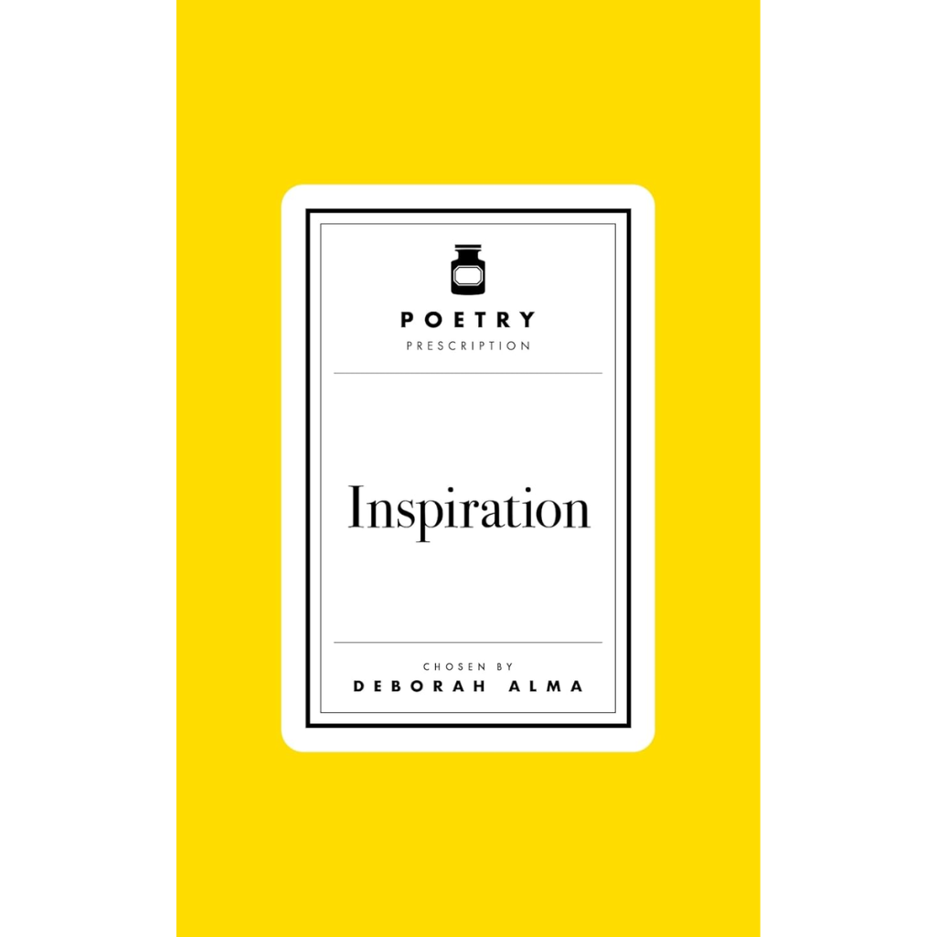 Book cover with 'Poetry Prescription' and 'Inspiration' text on a yellow background