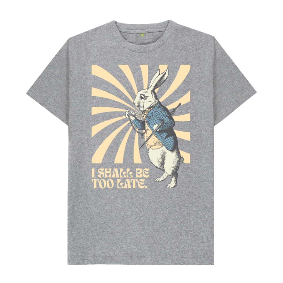 Athletic Grey I shall be too late. White Rabbit T-shirt