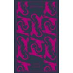 Book cover with pink 'jabberwocky' design and author's name on a dark background