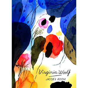 Book cover of 'Jacob's Room' by Virginia Woolf with colorful abstract design
